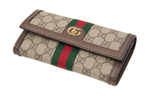 GUCCI Ophidia Canvas With Leather Wallet Women"s Light Brown