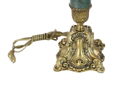 Olympus Brass Лампа настольная интерьерная на бронзовом основании с тканевым абажуром