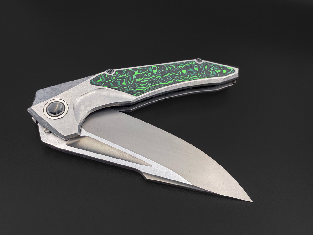 Складной нож Guerrero M390 CrystalTi green carbon