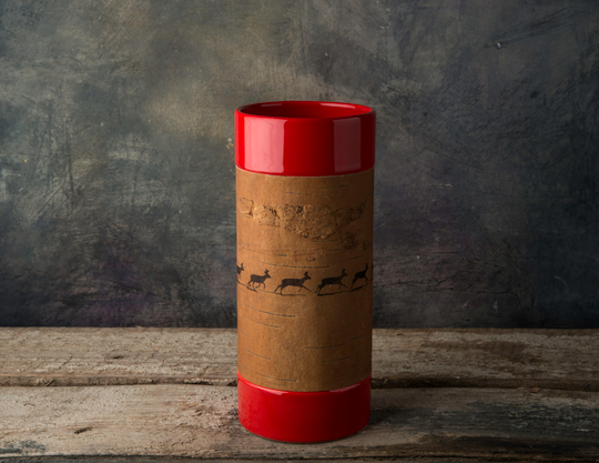 Ваза большая фарфоровая с берестой. Коллекция Олени или Рождественская