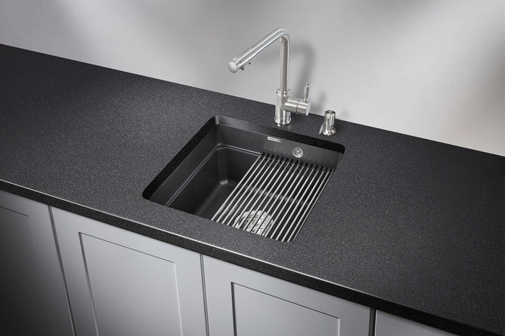 Granula KS-4501U, ЧЁРНЫЙ, кухонная мойка, кварц