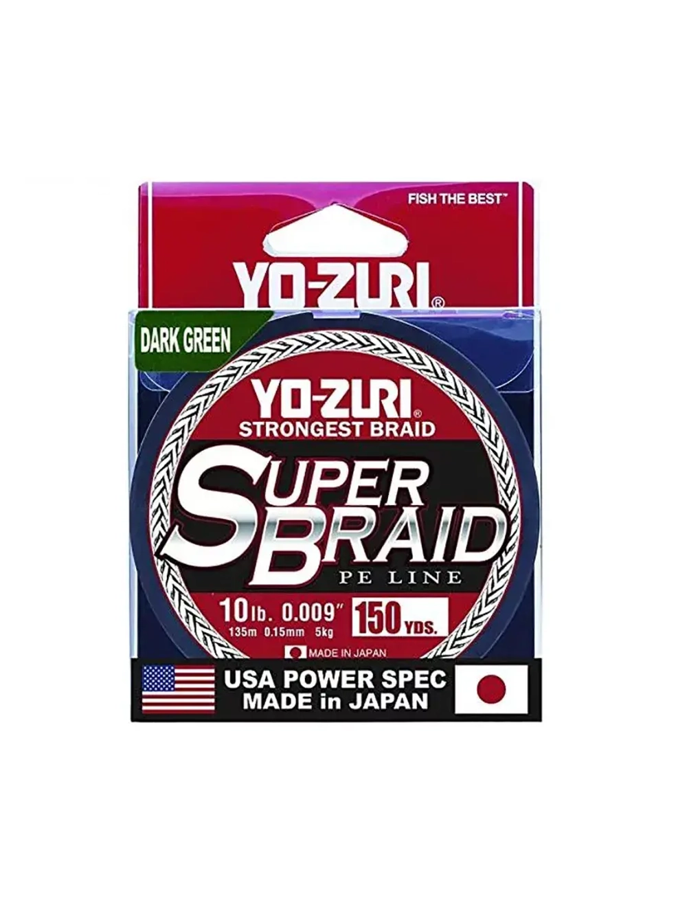 Плетеный шнур для рыбалки Yo-Zuri PE Super Braid 150yd, 135 м, Dark Green, 20Lbs (0.23мм)