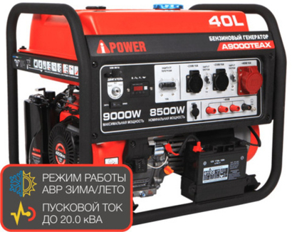 Бензиновый генератор A-iPower A9000TEAX 8.5кВт 400В/50Гц электростартер разъем ATS