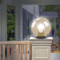 Садово-парковый светильник ЭРА НТУ 01-100-303 шар золотистый на опору / кронштейн IP44 Е27 max100Вт d300mm