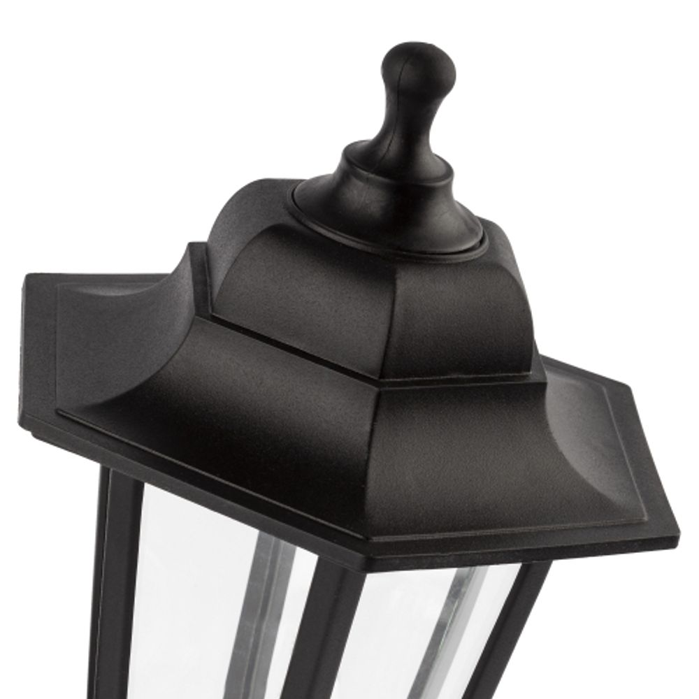 Садово-парковый светильник ЭРА НБУ 06-60-001 черный 6 гранный настенный IP44 Е27 max60Вт