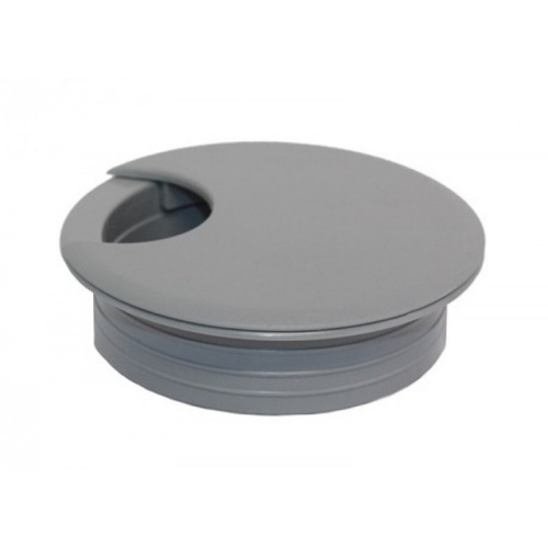 Розетка под кабель круглая серая