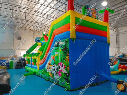 Коммерческий надувной батут «Приключение в мире животных», 8*4*5 м.