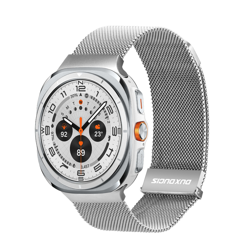 Ремешок из нержавеющей стали серебристого цвета от Dux Ducis для смарт часов Samsung Watch Ultra 47MM, серия Milanese Series (миланская петля)