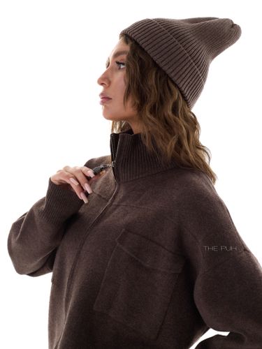 Трикотажный костюм с карманами шоколадного цвета