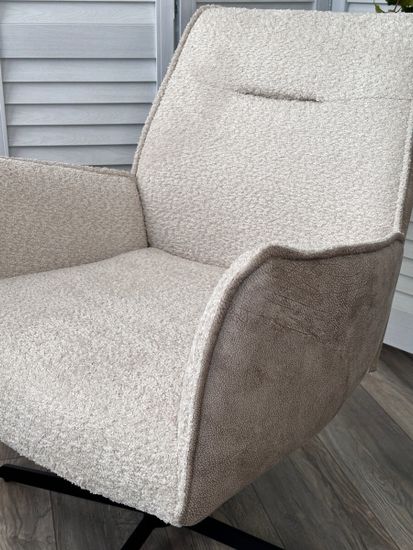 Кресло BELFAST 360 град. XD841-02 Бежевый, букле/ GINO-101 Бежевый, ткань/ Черный