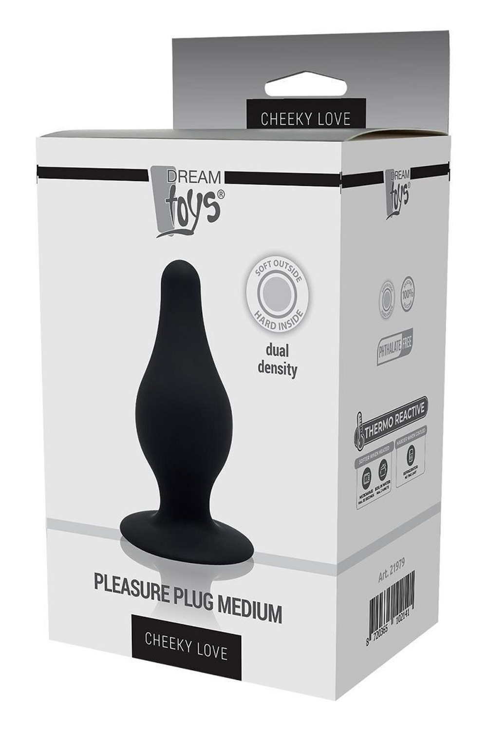 Черный анальный стимулятор DUAL DENSITY PLEASURE PLUG M - 9,3 см.