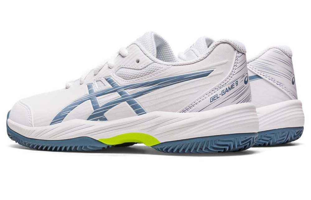 детские Кроссовки теннисные Asics Gel-Game 9 GS Clay/OC - white/steel blue