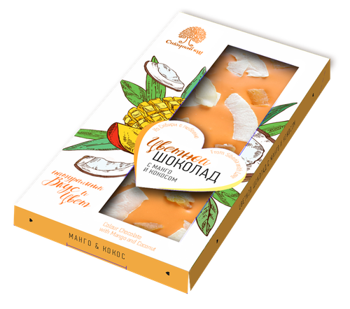 Шоколад цветной с манго и кокосом / 100 г / Сибирский кедр