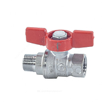 Кран шаровой латунь хром R254D Ду 32 Ру42 ВР/НР бабочка красная Giacomini R254X006