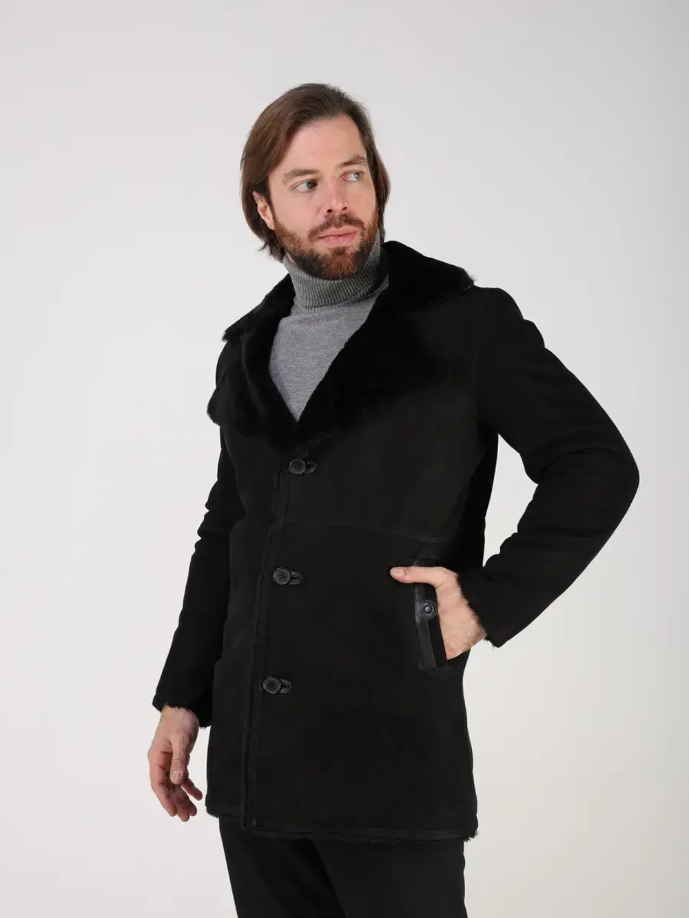 Дубленка зимняя натуральная куртка - пальто