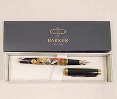 Ручка Parker перьевая "Георгий Победоносец" с колпачком с ручной росписью Палех