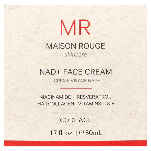 Codeage, Maison Rouge, крем для лица с NAD+, 50 мл (1,7 жидк. унции)