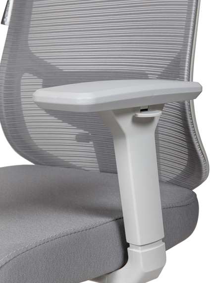 Кресло офисное Норден / Бэст LB грэй / Best LB grey / серый пластик / серая сетка / серая ткань