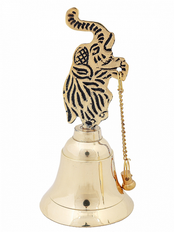 Колокольчик Слон внешний язычок латунь (хаджи полиш) 5,5x5,5x11 см