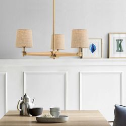 Люстра на штанге Imperiumloft Jorgenson White/Light wood STAVRA01