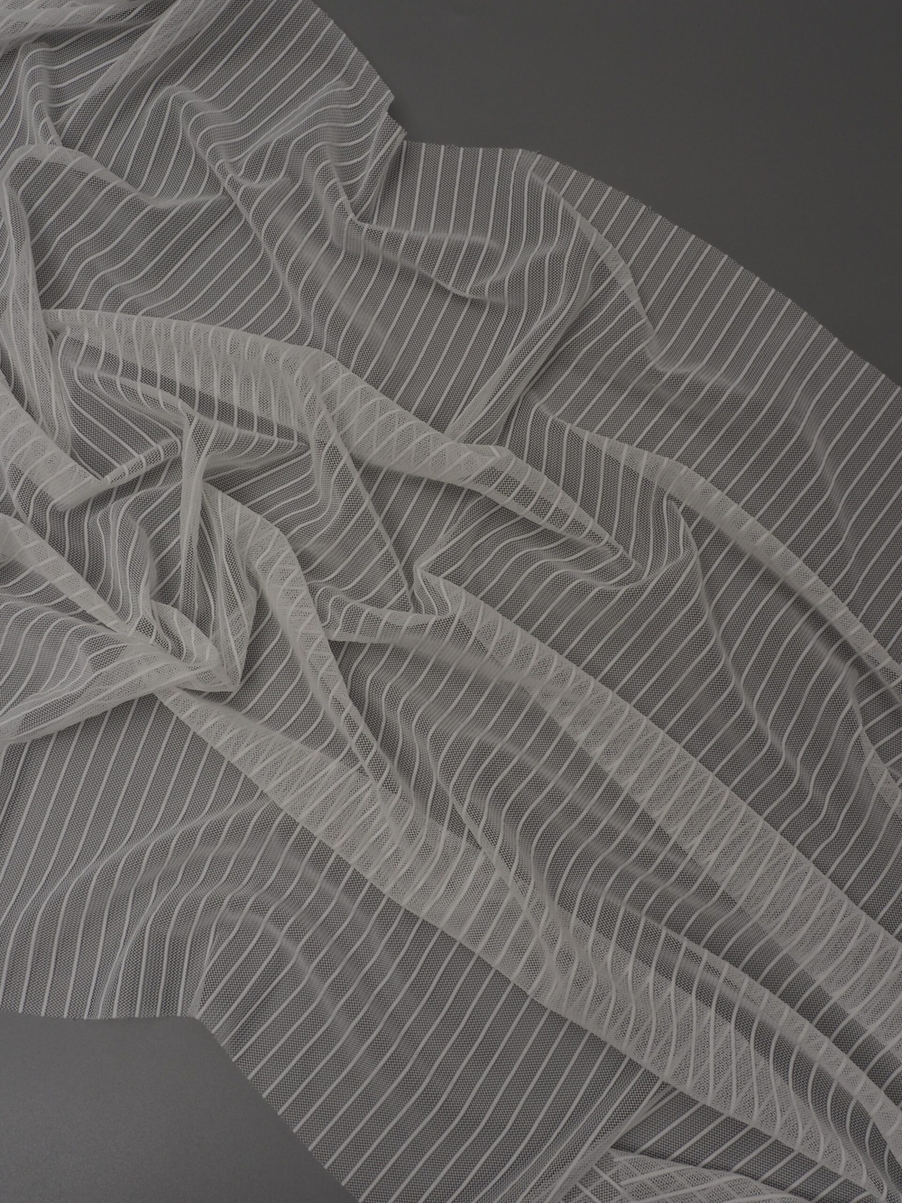 Сетка эластичная теплая белая в полоску метражом