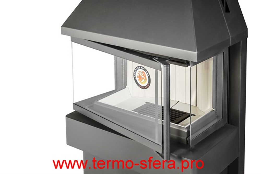 Камин ПАНОРАМА ТРИ СТЕКЛА графит