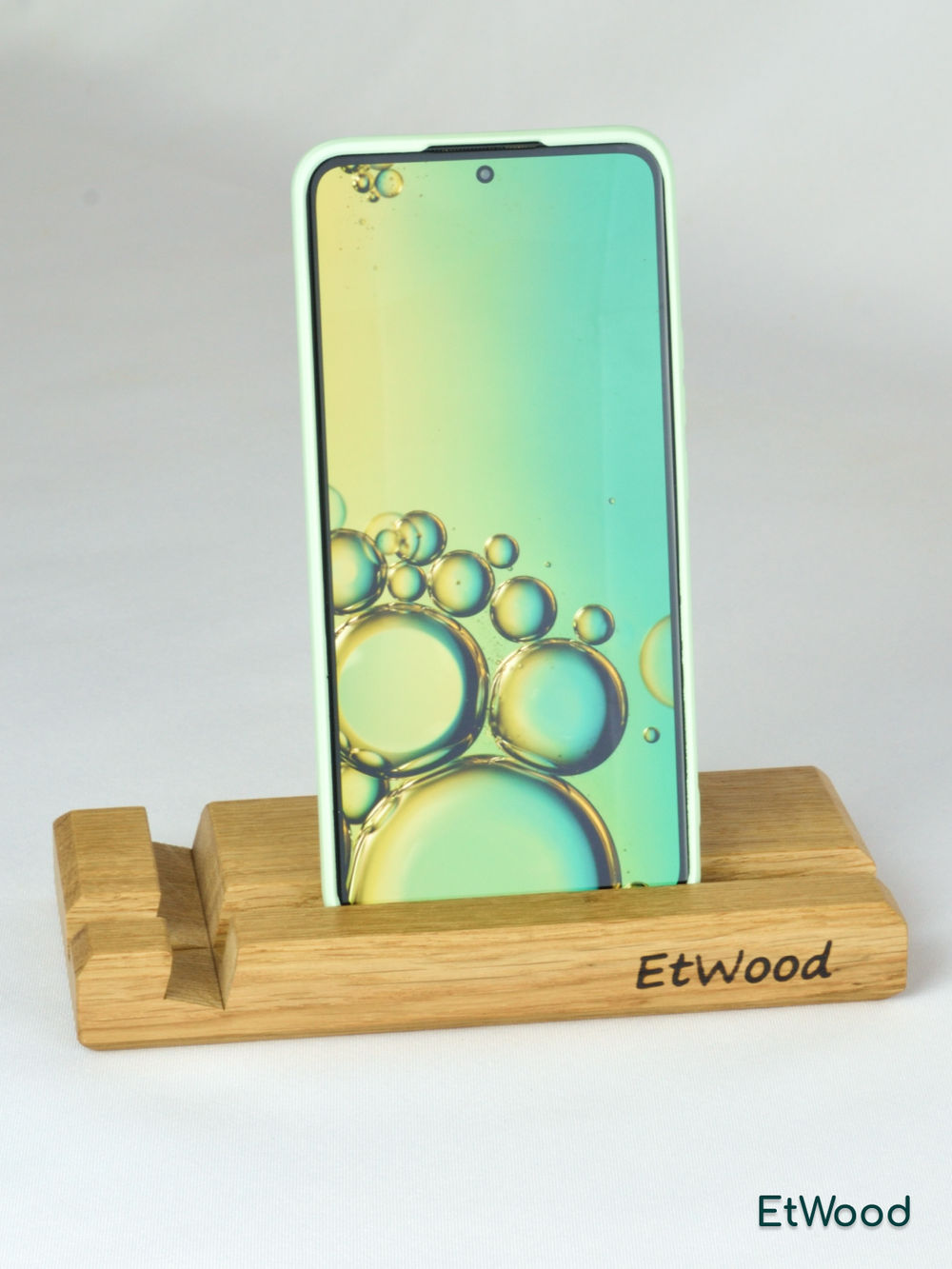 подставка под смартфон и планшет деревянная, дуб