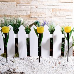 USL-C-452-PT305 YELLOW TULIP Садовый светильник на солнечной батарее Желтый тюльпан. Белый свет. 1xLR аккумулятор в-к. IP44. TM Uniel.