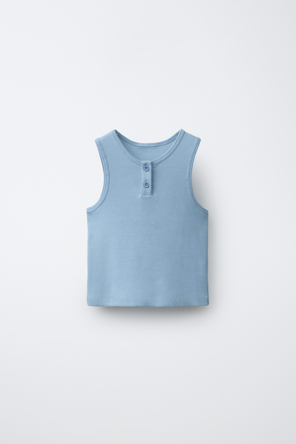 ZARA ОДНОТОННЫЙ ТОП PUKAS SURF, ЛИНЯЛЫЙ СИНИЙ
