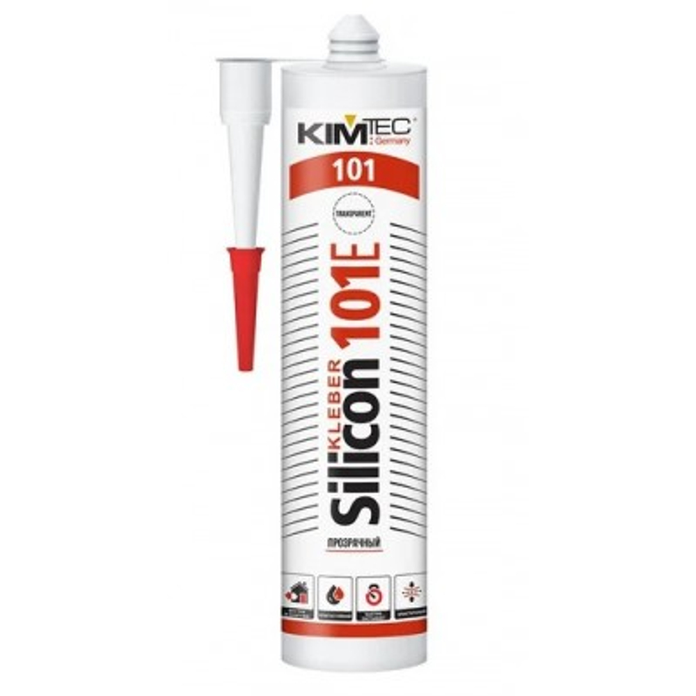 Герметик KimTec 101e Silicon Acetate, прозрачный, 280 мл