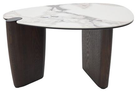 Стол М-City DISAUR Кофейный Дэг (Dag) Fendi White керамика на стекле, массив, МДФ, Дубовый шпон