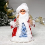 Снегурочка для подарков и конфет «Кому подарки?» 30 см (красная шубка)