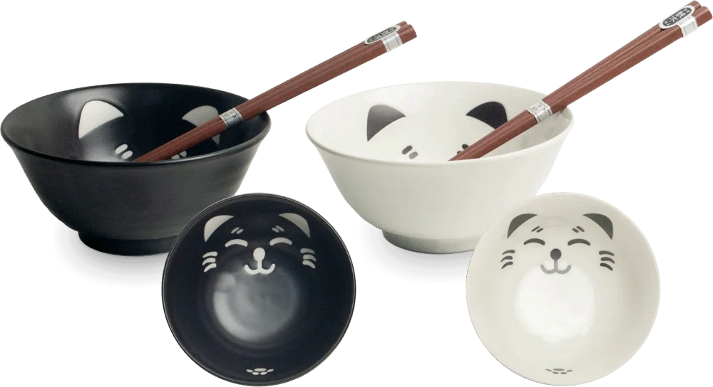 Mensa Home Набор из 2 мисок для кошек 15х7 см + палочки для еды