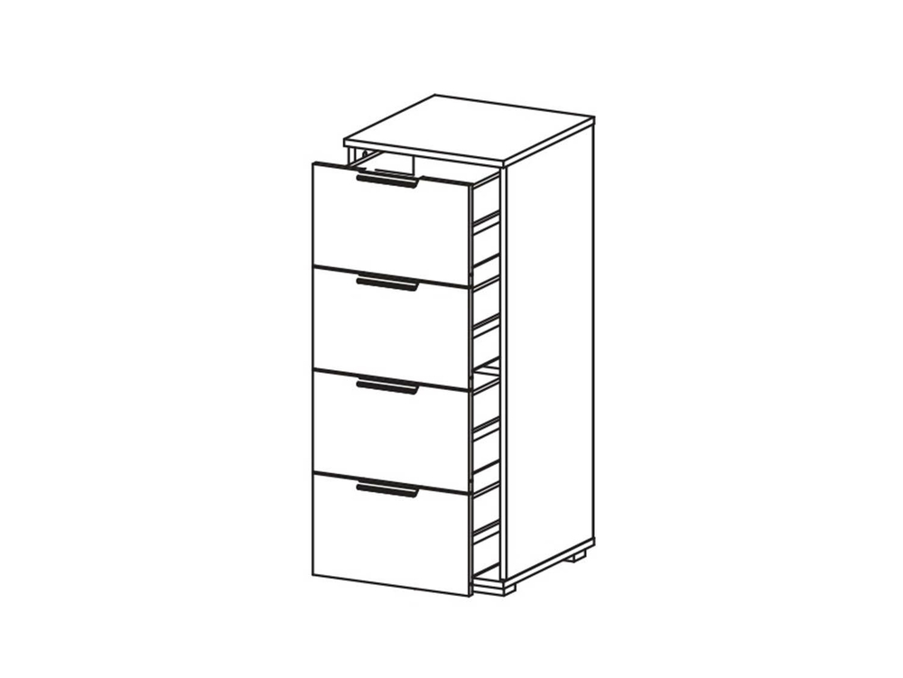 Харди комод узкий Дуб Делано Темный / Супермат Джелато