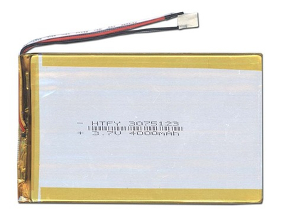 Аккумулятор Li-Pol (батарея) 3*75*123мм 3pin 3.7V/4000mAh