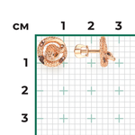 Серьги-пусеты «Императорский питон» из красного золота с фианитами