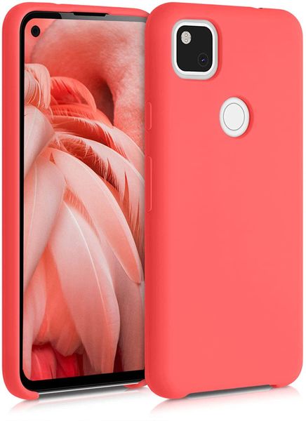 Силиконовый противоударный чехол Aioria для Google Pixel 4a (Коралловый)