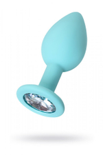 Анальная втулка ToDo by Toyfa мятная с прозрачным кристаллом 7 см