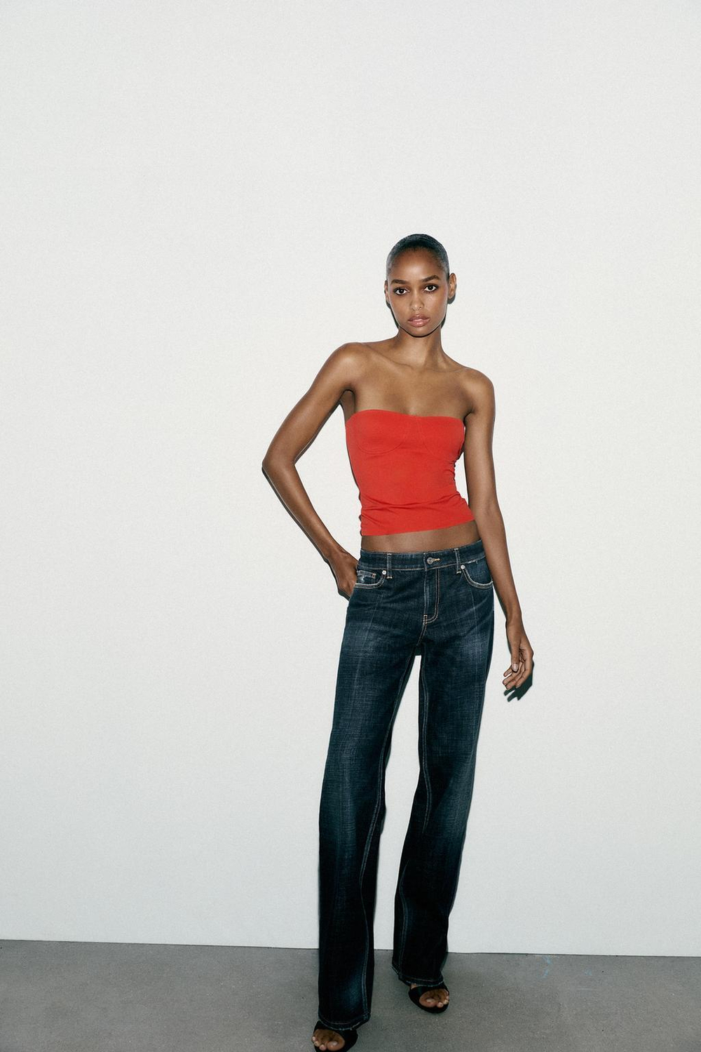 ZARA ТОП БАНДО ИЗ ПОЛИАМИДА, КРАСНЫЙ