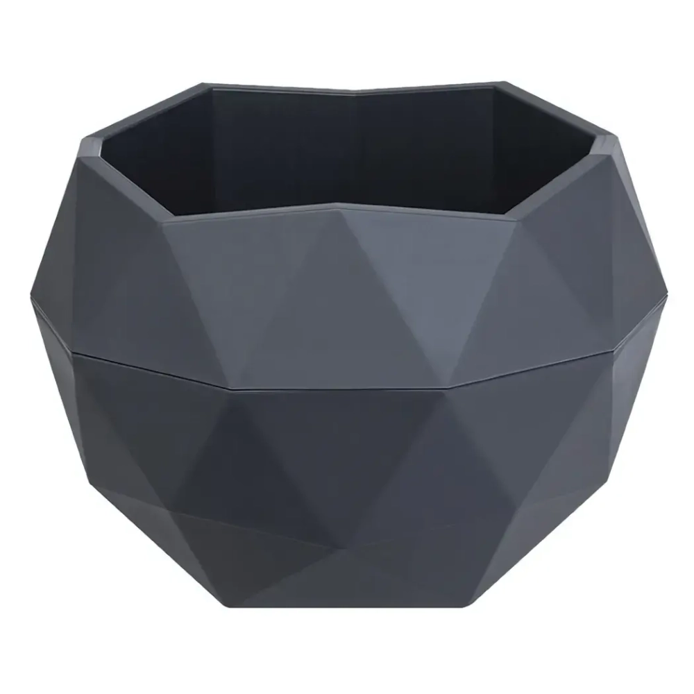 Кашпо для цветов пластиковое 0,17л d-9,5см «Топаз» Антрацит