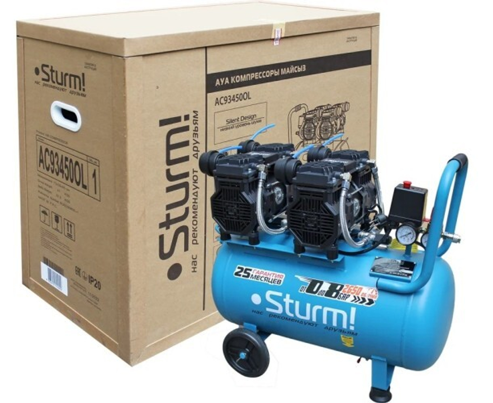 Компрессор поршневой безмасляный Sturm AC93450OL