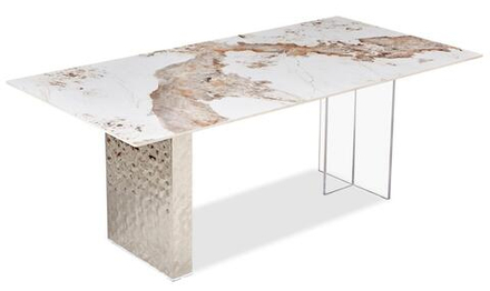 Стол обеденный Ist Casa Ардео Силвер, 200x100x75 см, белый мрамор