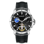 KANGOL Automatic Mechanical Movement Genuine Leather Strap Watch Men"s Watches Skeleton Dial