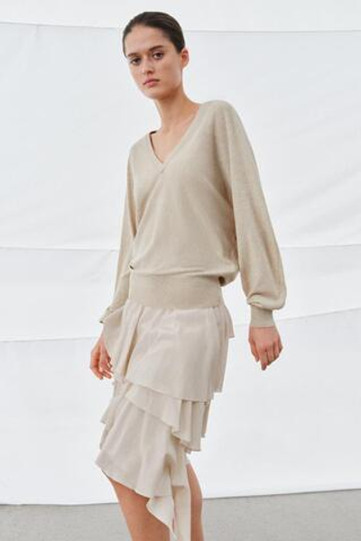 V-образный воротник шерстяной свитер - ZARA