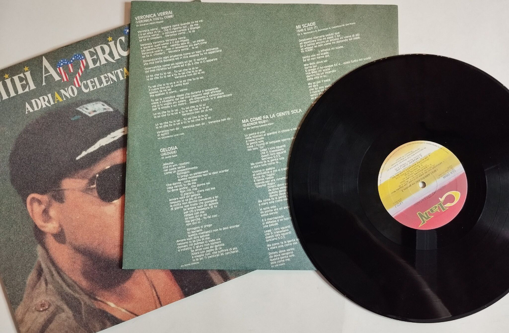 Винтажная виниловая пластинка LP Adriano Celentano I Miei Americani (Tre Puntini) 2 (Italy 1986)