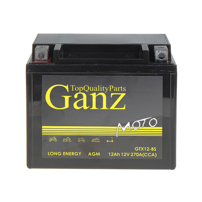Аккумулятор GANZ мото AGM 12 А/ч прямой L+ 152x87x132 мото EN 270 А