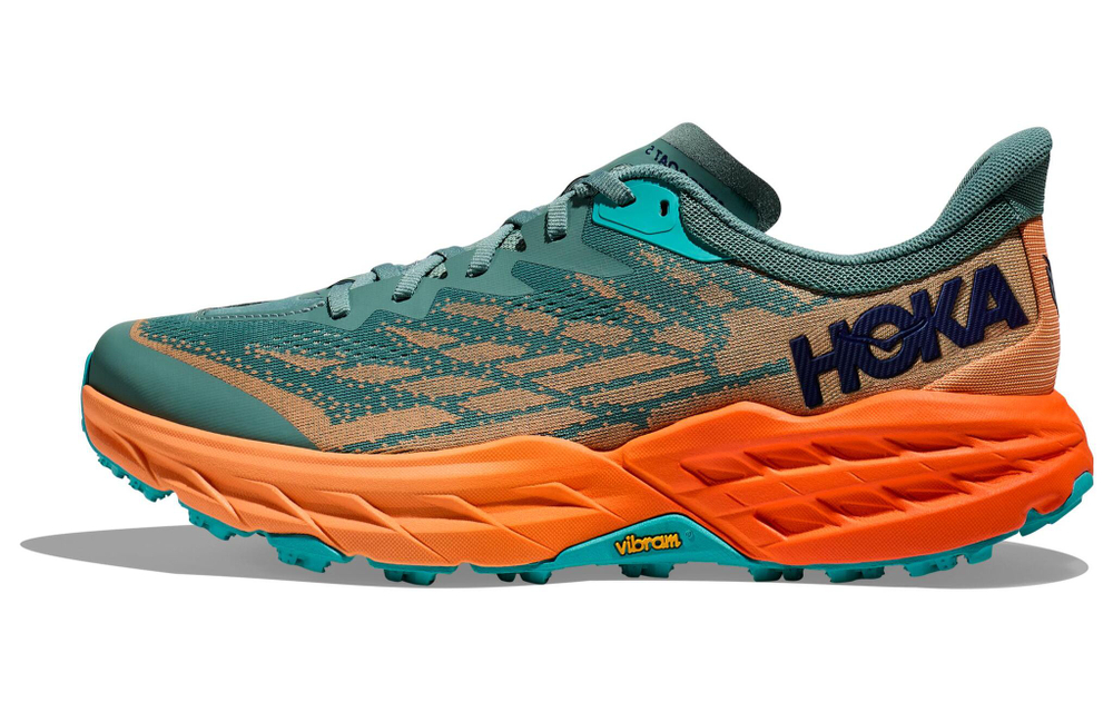 HOKA ONE ONE Speedgoat 5 casual and comfortable all-match shock absorption, non-slip and wear-resistant low-cut casual running shoes men's orange blue