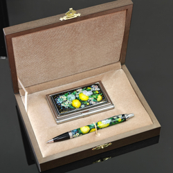 Набор подарочный "Одуванчики" №2 (визитница персональная, ручка Паркер)