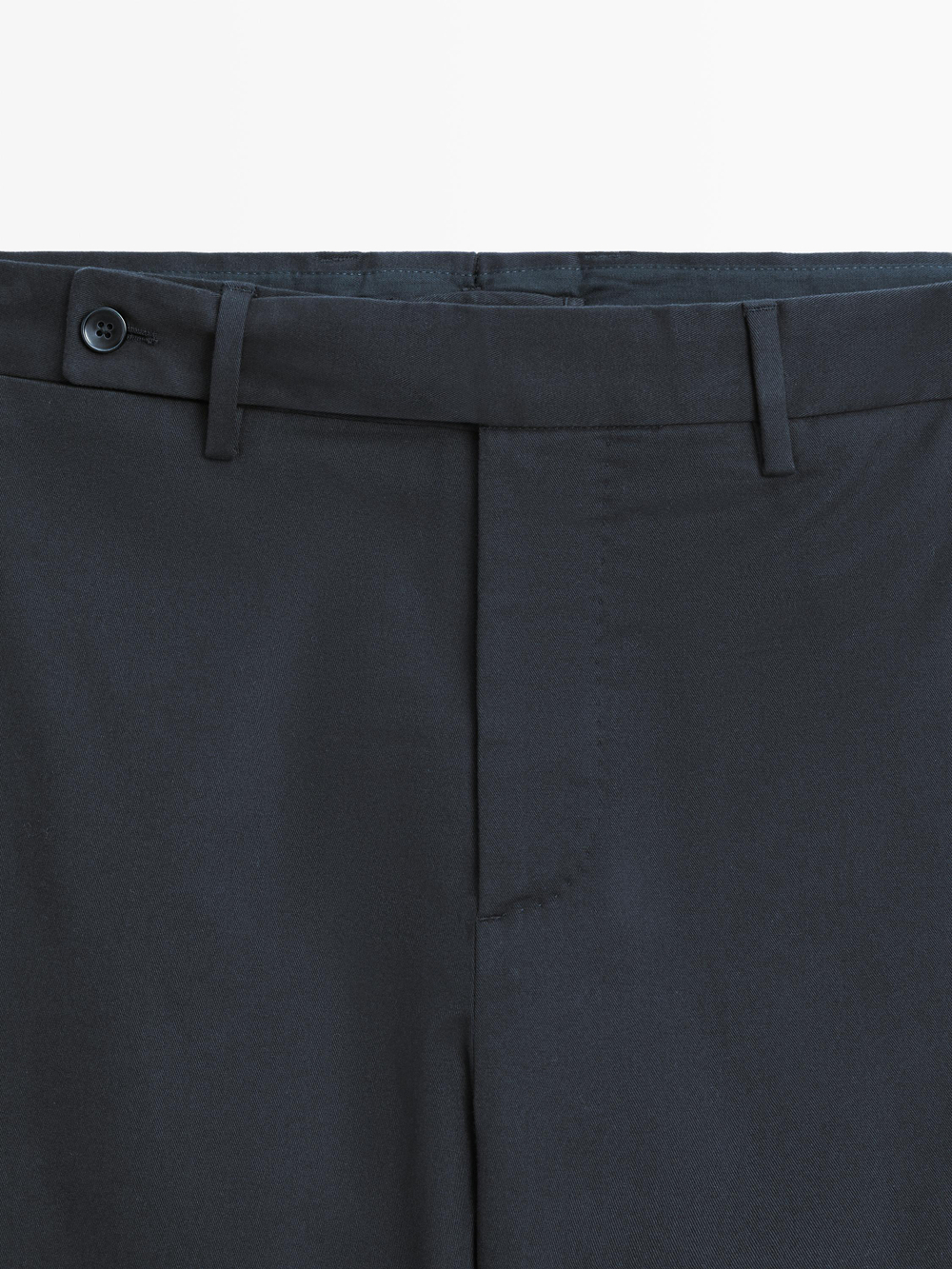 Massimo Dutti Брюки из смесовой хлопковой саржи, темно-синий