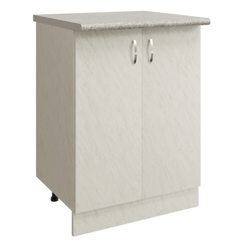 Стол разделочный 60 белый мрамор, столешница гранит пёстрый